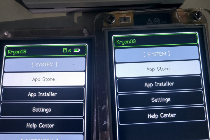 KryonOS running on two ESP32 based devices